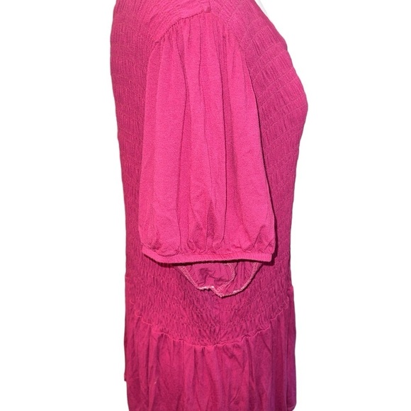 Lane Bryant Women's Top Size 22/24 Burgundy Short Sleeve Rouched Pullover - Picture 4 of 10